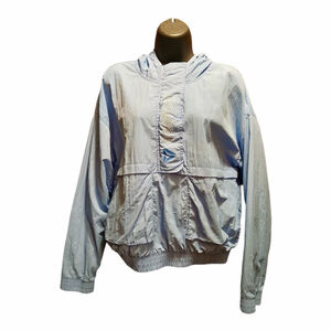 Reebok Women’s Blue Windbreaker Hooded Jacket Size S JC532